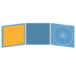 Digipack CD 6 полос 1 трей (справа)  с буклетом (вклеенным) (в центре)