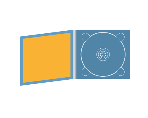 Digipack CD 4 полосы 1 трей с буклетом (вклеенным)