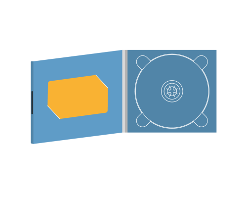 Digipack CD 4 полосы 1 трей с вырезом под визитку на магните