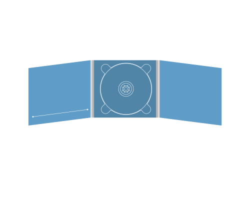 Digipack CD 6 полос 1 трей (в центре) с прорезью для буклета (слева)