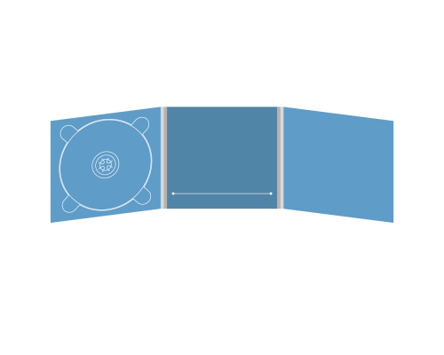 Digipack CD 6 полос 1 трей (слева) с прорезью для буклета (в центре)