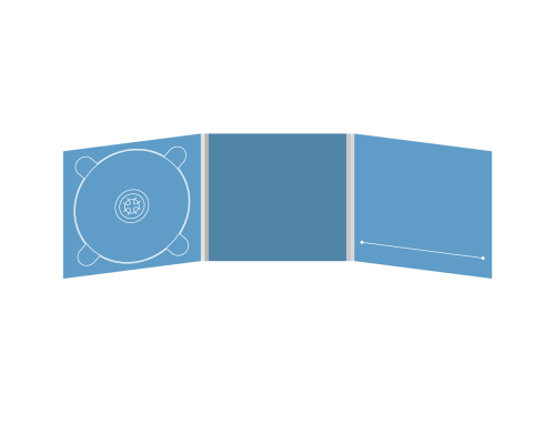 Digipack CD 6 полос 1 трей (слева) с прорезью для буклета (справа)