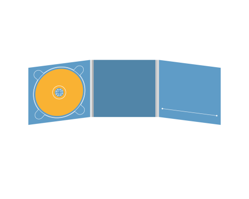 Digipack CD 6 полос 1 трей (слева) с прорезью для буклета (справа)