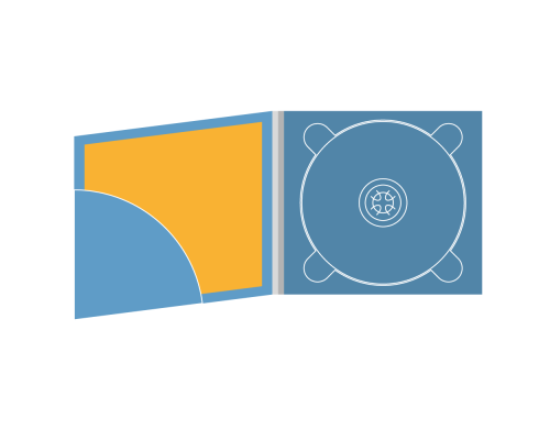 Digipack CD 4 полосы 1 трей с карманом для буклета (скругленный)