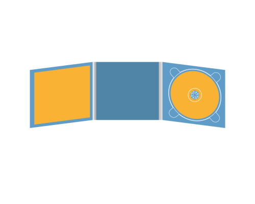 Digipack CD 6 полос 1 трей (справа)  с буклетом (вклеенным) (слева)