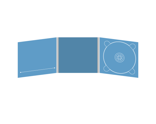 Digipack CD 6 полос 1 трей (справа) с прорезью для буклета (слева)