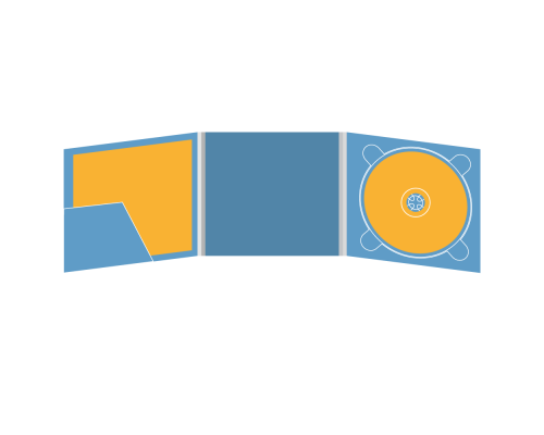 Digipack CD 6 полос 1 трей (справа) с карманом для буклета (слева)