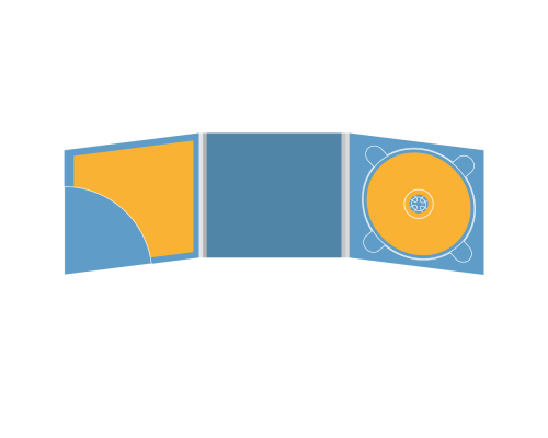 Digipack CD 6 полос 1 трей (справа) с карманом для буклета (скругленный) (слева)