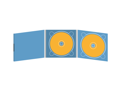 Digipack CD 6 полос 2 трея (центр / справа) на магните