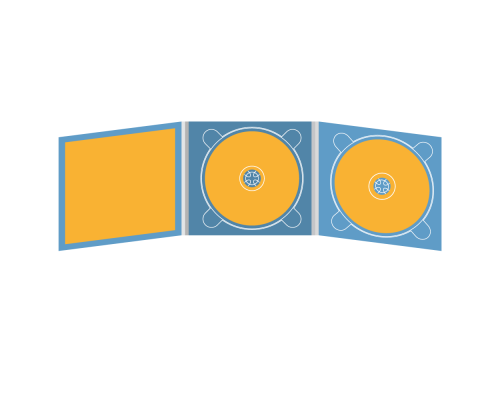 Digipack CD 6 полос 2 трея с буклетом (вклеенным) (слева)