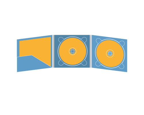 Digipack CD 6 полос 2 трея с карманом для буклета (слева)