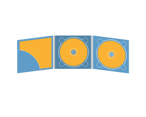 Digipack CD 6 полос 2 трея с карманом для буклета (скругленный) (слева)