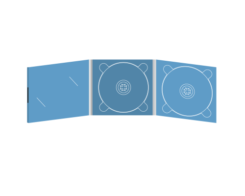 Digipack CD 6 полос 2 трея с вырезом под визитку (слева) на магните