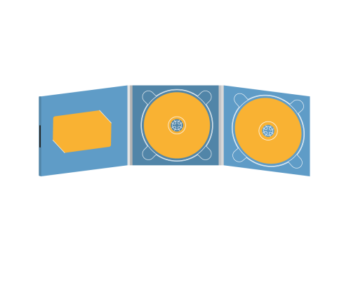 Digipack CD 6 полос 2 трея с вырезом под визитку (слева) на магните