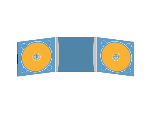 Digipack CD 6 полос 2 трея с рукавом для буклета и вырезом под палец (внутренний) (слева) на магните