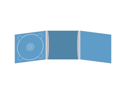 Digipack CD 6 полос 1 трей (слева) с рукавом для буклета (в центре)