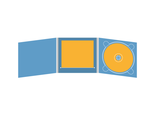 Digipack CD 6 полос 1 трей (справа) с прорезью для буклета (в центре)