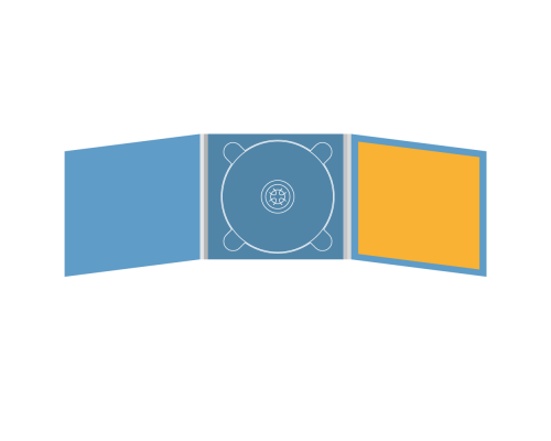 Digipack CD 6 полос 1 трей (в центре) с буклетом (вклеенным) (справа)
