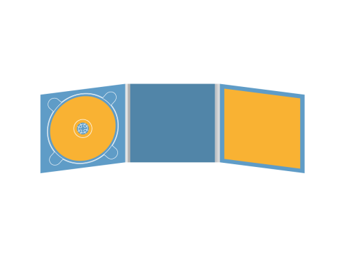 Digipack CD 6 полос 1 трей (слева) с буклетом (вклеенным) (справа)