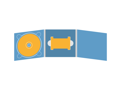Digipack CD 6 полос 1 трей (слева) с вырезом под флешку (в центре)