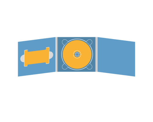 Digipack CD 6 полос 1 трей (в центре) с вырезом под флешку (слева)