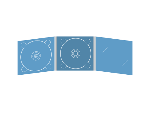 Digipack CD 6 полос 2 трея с вырезом по визитку (справа)