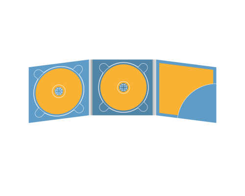 Digipack CD 6 полос 2 трея с карманом для буклета (скругленный) (справа)