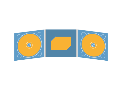 Digipack CD 6 полос 2 трея с вырезом под визитку (в центре)