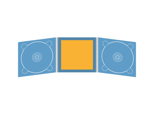 Digipack CD 6 полос 2 трея с буклетом (вклеенным) (в центре)