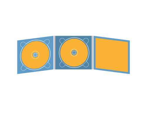 Digipack CD 6 полос 2 трея с буклетом (вклеенным) (справа)