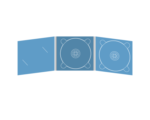 Digipack CD 6 полос 2 трея с вырезом под визитку (слева)