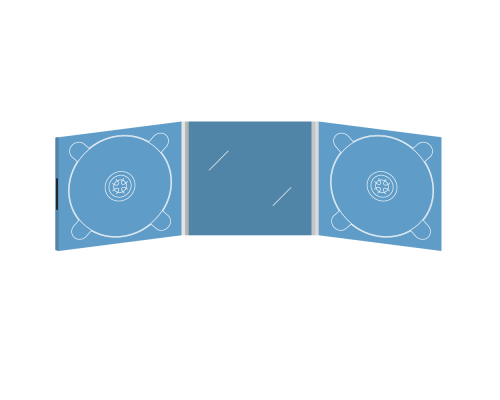 Digipack CD 6 полос 2 трея с вырезом под визитку (в центре) на магните