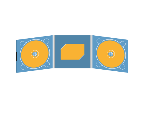 Digipack CD 6 полос 2 трея с вырезом под визитку (в центре) на магните