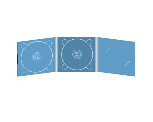 Digipack CD 6 полос 2 трея с вырезом под визитку (справа) на магните