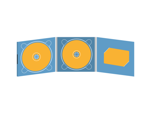 Digipack CD 6 полос 2 трея с вырезом под визитку (справа) на магните