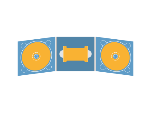 Digipack CD 6 полос 2 трея с вырезом под флешку (в центре)