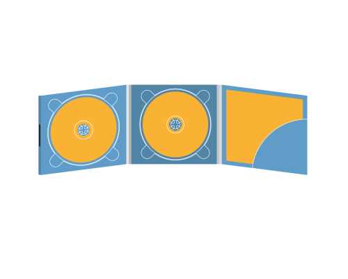 Digipack CD 6 полос 2 трея с карманом для буклета (скругленный, справа) на магните