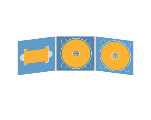 Digipack CD 6 полос 2 трея с вырезом под флешку (слева)