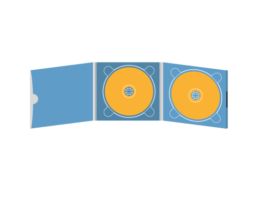Digipack CD 6 полос 2 трея с рукавом для буклета и вырезом под палец (внутренний) (справа) на магните