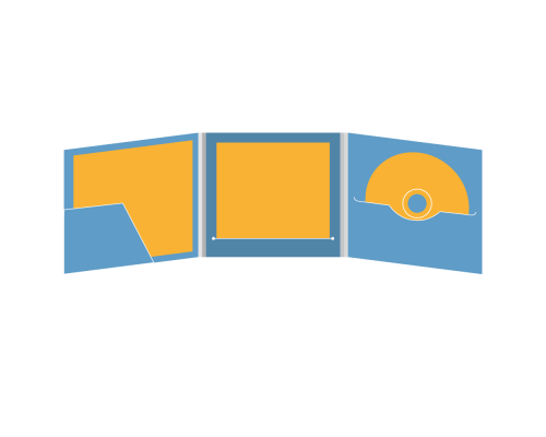 DigiFile CD 6 полос 1 прорезь с карманом для буклета (слева) и вырезом под буклет (в центре)