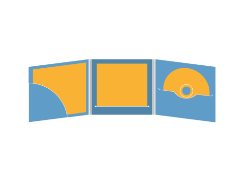 DigiFile CD 6 полос 1 прорезь с карманом для буклета (скругленный) (слева) и вырезом под буклет (в центре)