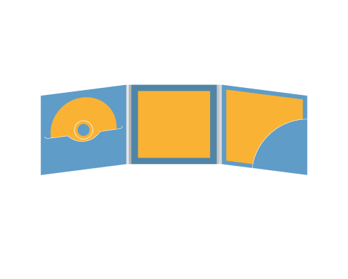 DigiFile CD 6 полос 1 прорезь с карманом для буклета (скругленный) (справа) и буклетом (вклеенным) (в центре)