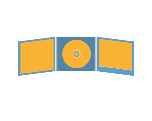 DigiFix CD 6 полос 1 спайдер  с прорезью для буклета (справа) и буклетом (вклеенным) (слева)