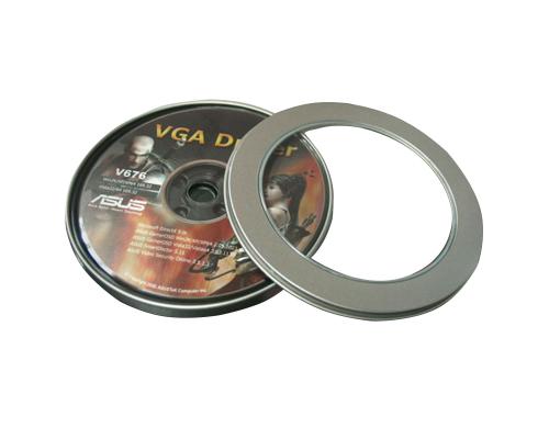 Tin Box CD круглый серебряный с окном